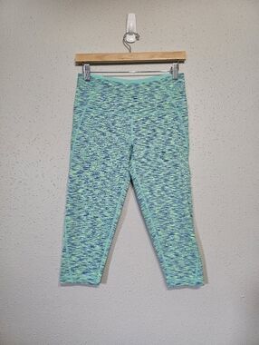 Victoria’s Secret VSX Sport Cropped Leggings Blue Green Space Dye S/P Yoga Gym